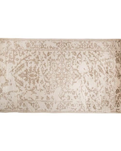 Hand Knotted Vintage Oushak Design Carpet Rugs For Home 5.6×8 Ft Cream