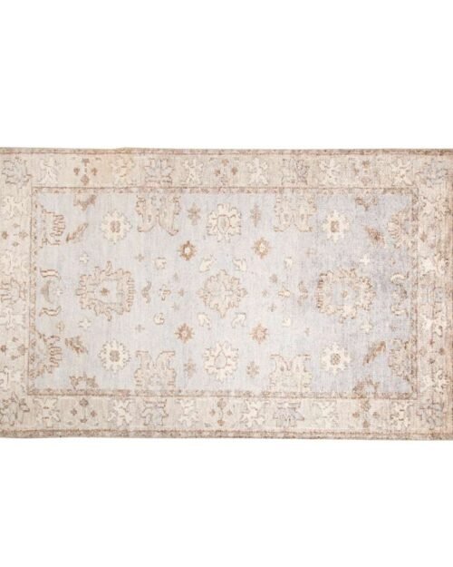 Hand Knotted Vintage Oushak Design Carpet Rugs For Home 5.6×8 Ft Lite Blue