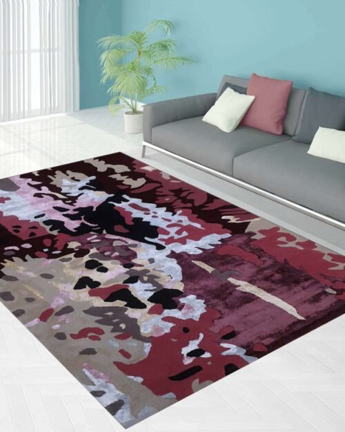 Hand Tufted Modern Design Wool Viscose Carpet For Home, Hotels, High Traffic Area Rugs