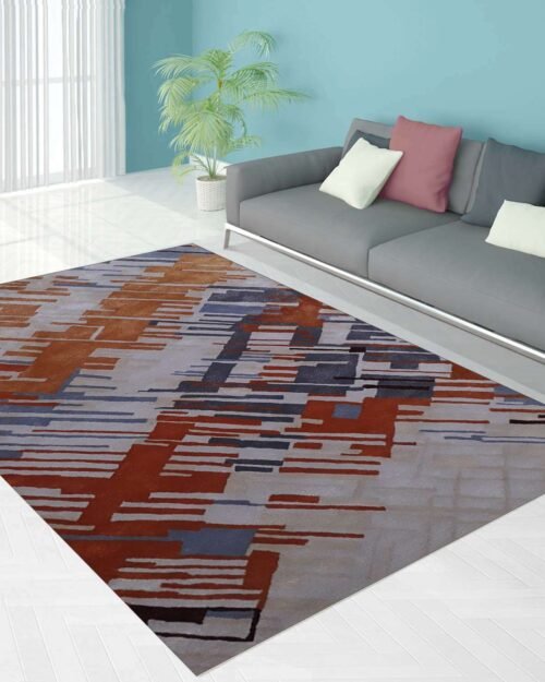 Hand Tufted Modern Design Wool Viscose Carpet For Home, Hotels, High Traffic Area Rugs