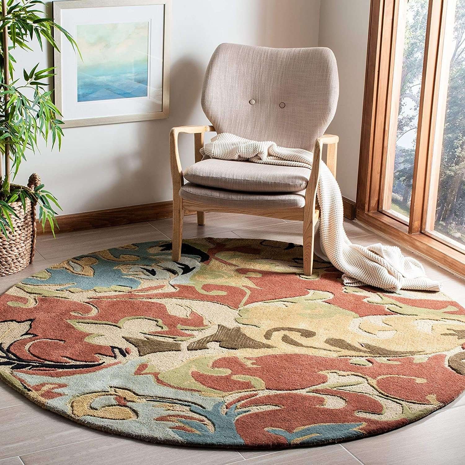 Indian Thick Soft Hand Tufted Round Modern Bespoke Wool Carpet outlet Area Rug Rugs